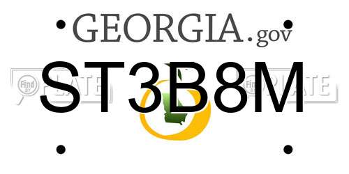 ST3B8M Georgia License Plate