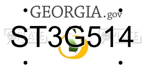 ST3G514 Georgia License Plate
