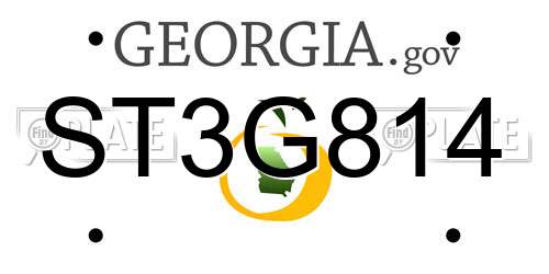 ST3G814 Georgia License Plate