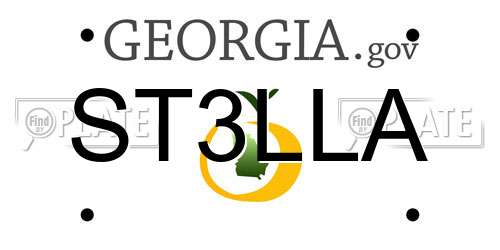 ST3LLA Georgia License Plate