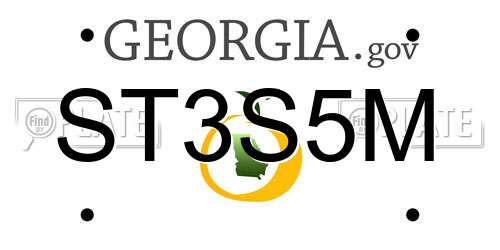 ST3S5M Georgia License Plate