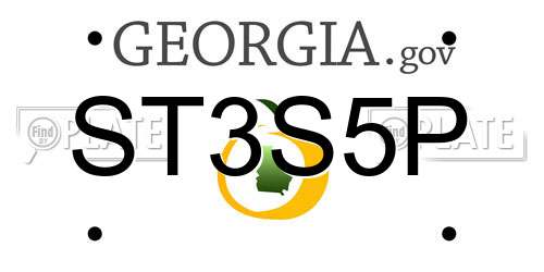 ST3S5P Georgia License Plate
