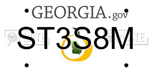 ST3S8M Georgia License Plate