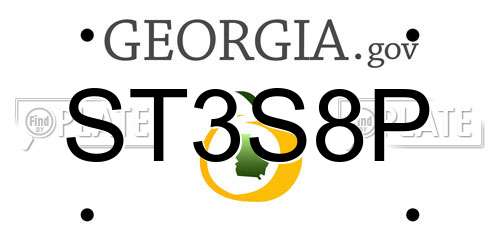 ST3S8P Georgia License Plate