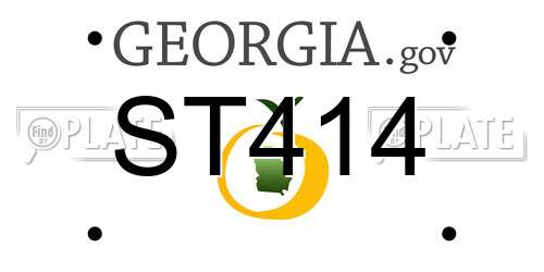 ST414 Georgia License Plate