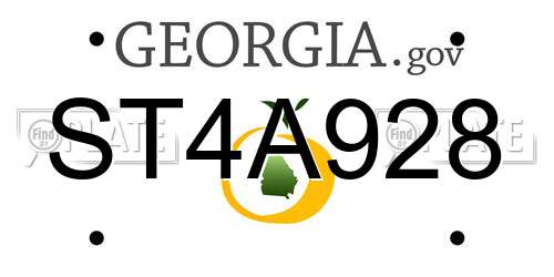 ST4A928 Georgia License Plate