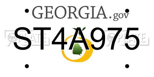 ST4A975 Georgia License Plate