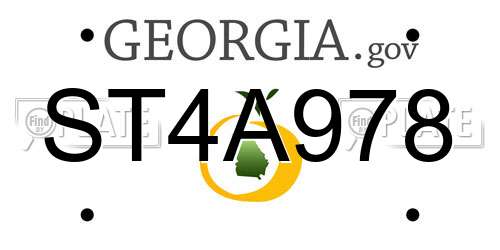 ST4A978 Georgia License Plate