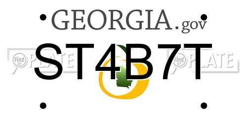 ST4B7T Georgia License Plate