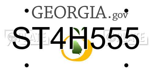 ST4H555 Georgia License Plate