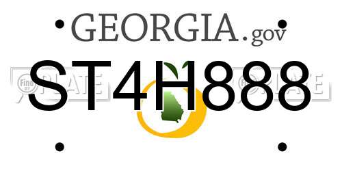 ST4H888 Georgia License Plate