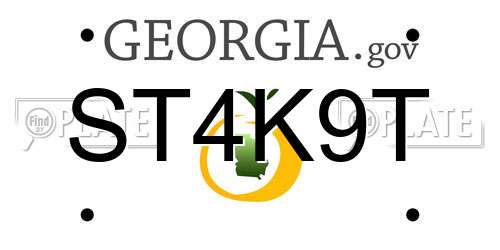 ST4K9T Georgia License Plate