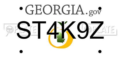 ST4K9Z Georgia License Plate