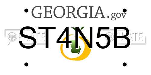 ST4N5B Georgia License Plate