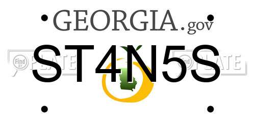 ST4N5S Georgia License Plate