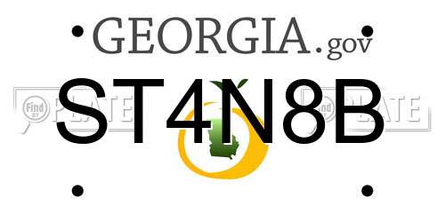 ST4N8B Georgia License Plate