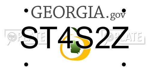 ST4S2Z Georgia License Plate