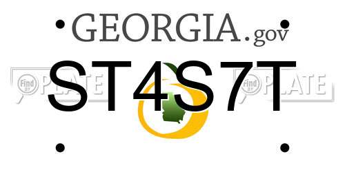 ST4S7T Georgia License Plate