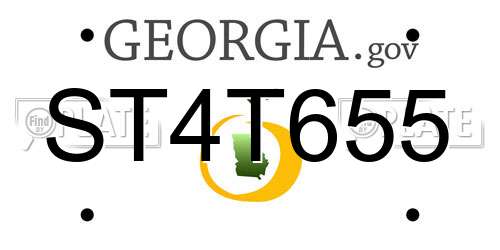 ST4T655 Georgia License Plate