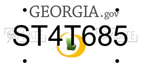 ST4T685 Georgia License Plate