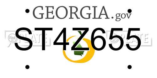 ST4Z655 Georgia License Plate