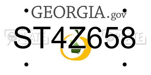 ST4Z658 Georgia License Plate