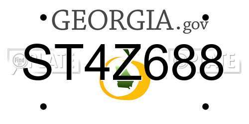 ST4Z688 Georgia License Plate