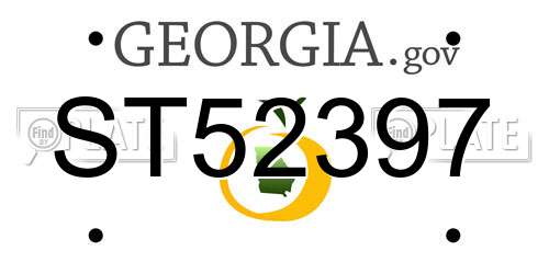 ST52397 Georgia License Plate