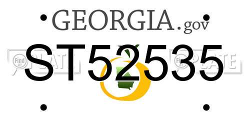 ST52535 Georgia License Plate