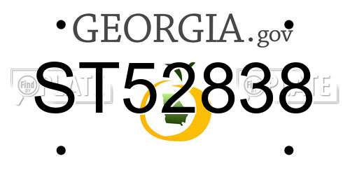 ST52838 Georgia License Plate