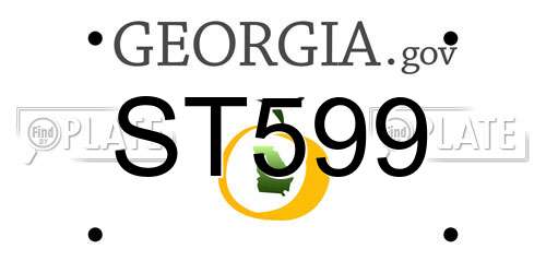 ST599 Georgia License Plate