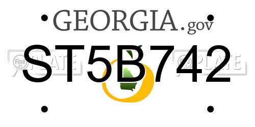 ST5B742 Georgia License Plate
