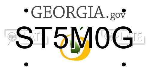 ST5M0G Georgia License Plate