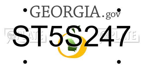 ST5S247 Georgia License Plate