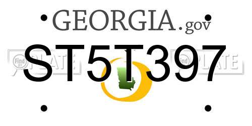 ST5T397 Georgia License Plate