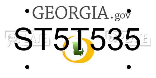 ST5T535 Georgia License Plate