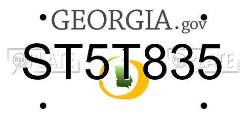 ST5T835 Georgia License Plate