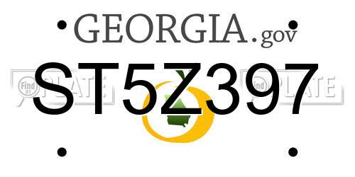 ST5Z397 Georgia License Plate