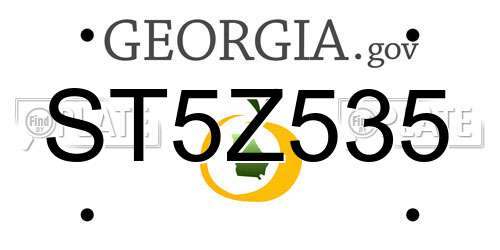 ST5Z535 Georgia License Plate