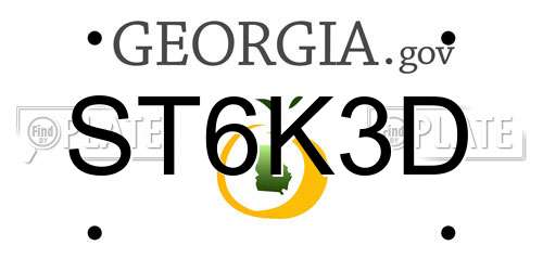 ST6K3D Georgia License Plate