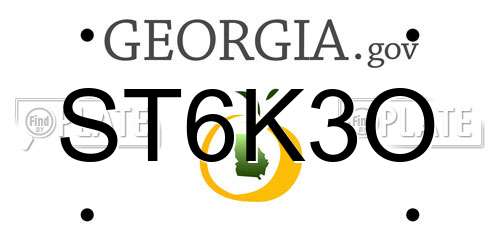 ST6K3O Georgia License Plate