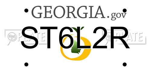 ST6L2R Georgia License Plate