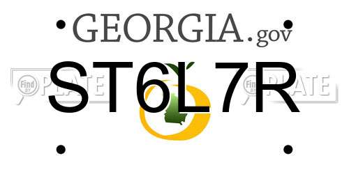 ST6L7R Georgia License Plate