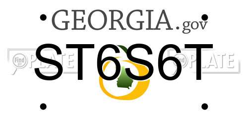 ST6S6T Georgia License Plate