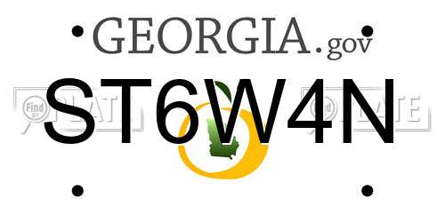 ST6W4N Georgia License Plate