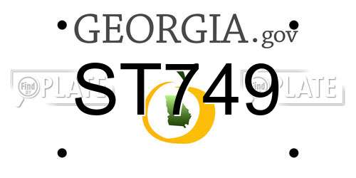 ST749 Georgia License Plate