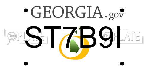 ST7B9I Georgia License Plate