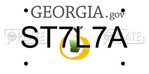 ST7L7A Georgia License Plate
