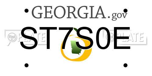 ST7S0E Georgia License Plate