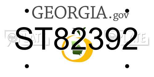 ST82392 Georgia License Plate